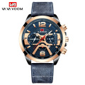 VAVA VOOM 230 Casual Sport Watches for Men Blue Luxury Military Leather Wrist Watch Man Quartz Clock Fashion Wristwatch